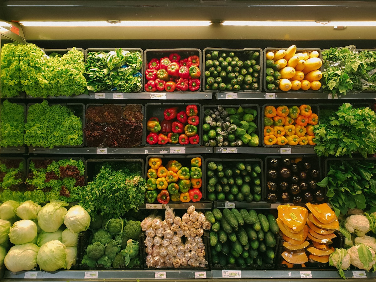 A colourful selection of fresh vegetables